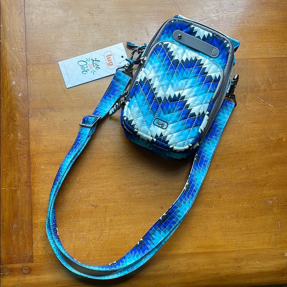 Lug Blue Quilted Crossbody Bag